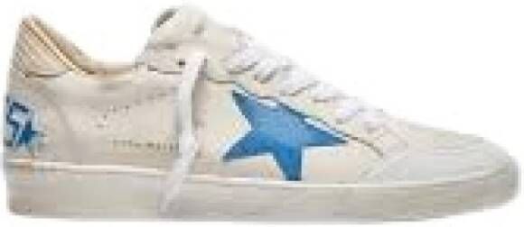 Golden Goose Witte Leren Ballstar Sneakers Bluette Ster White Heren