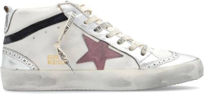Golden Goose Distressed Leather Sneakers White Dames