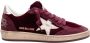 Golden Goose Fluweel- en Suède Sneakers in Bordeaux - Thumbnail 1