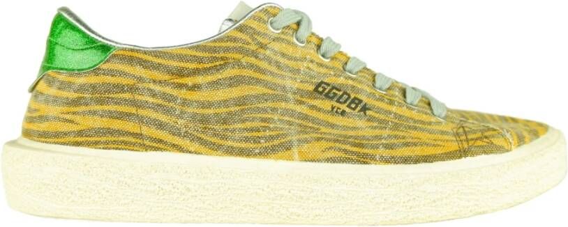 Golden Goose Gele Leren Sneaker met Zebra Print Yellow Dames