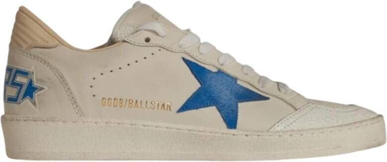 Golden Goose Witte Leren Ballstar Sneakers Bluette Ster White Heren