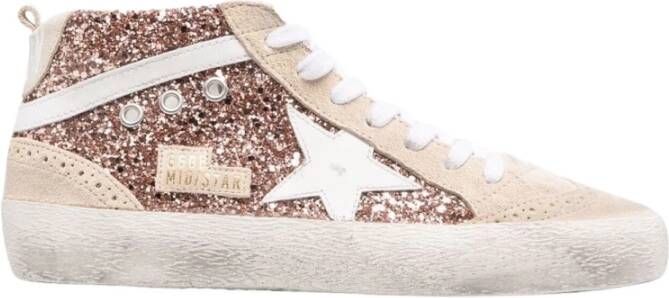 Golden Goose Glitter Midstar Leren Sneakers Multicolor Dames