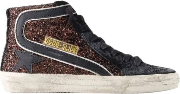 Golden Goose Glitter Sneakers met ronde neus Bruin Dames