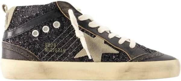 Golden Goose Glitter Sneakers met Ronde Neus Zwart Dames