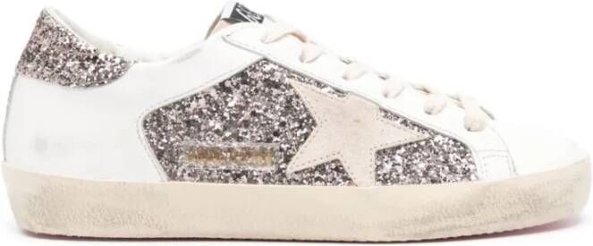 Golden Goose Glitter Sneakers met Sterapplicatie White Dames