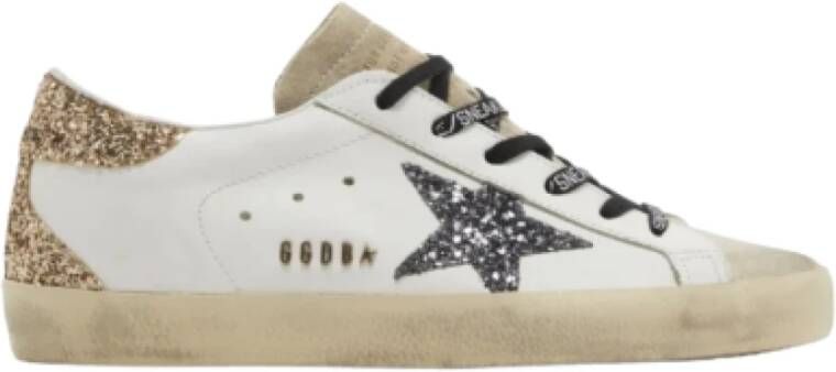 Golden Goose Glitter Ster Hak Leren Sneakers White Dames