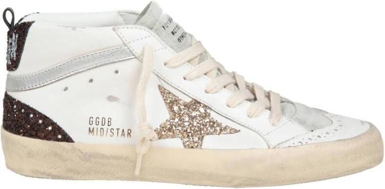 Golden Goose Glitter Ster Leren Sneakers Vintage Stijl White Dames
