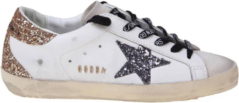 Golden Goose Glitter Ster Leren Sneakers White Dames