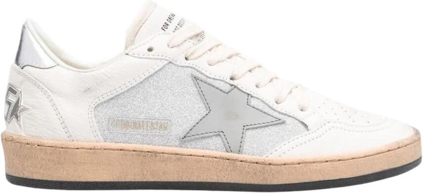 Golden Goose Glitter Leren Sneakers Wit Zilver Gray Dames - Foto 3