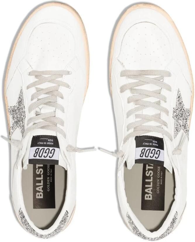 Golden Goose Witte Ballstar Sneakers met Glitter Ster en Hak White Dames - Foto 6