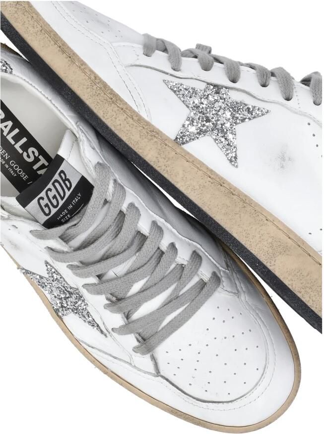 Golden Goose Witte Ballstar Sneakers met Glitter Ster en Hak White Dames - Foto 5
