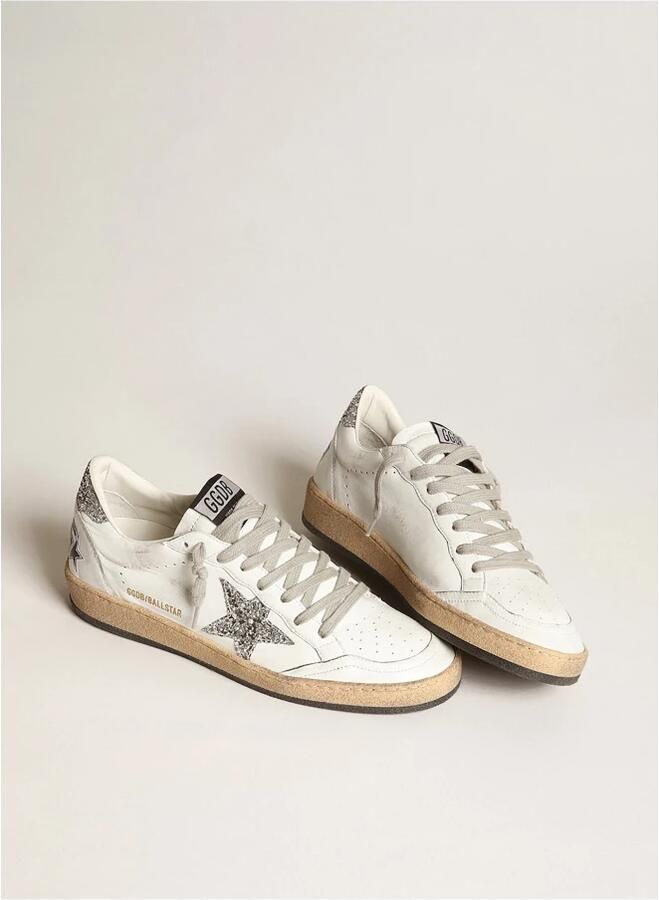 Golden Goose Witte Ballstar Sneakers met Glitter Ster en Hak White Dames - Foto 3