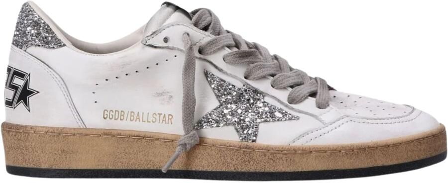 Golden Goose Witte Ballstar Sneakers met Glitter Ster en Hak White Dames - Foto 6