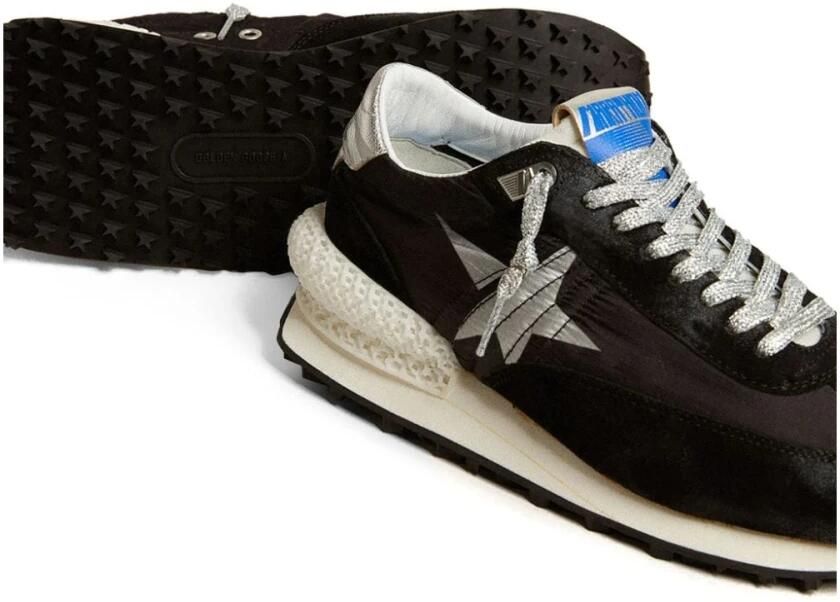 Golden Goose Zwarte Stof Suède Hardloop Marathon Sneakers Black Heren - Foto 5