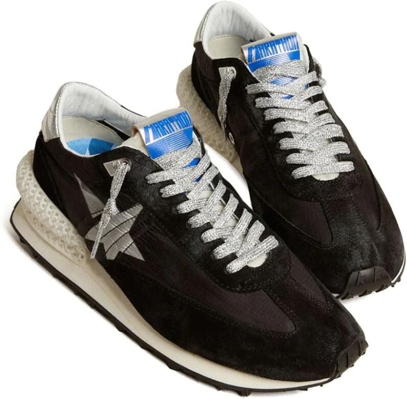 Golden Goose Zwarte Stof Suède Hardloop Marathon Sneakers Black Heren - Foto 2
