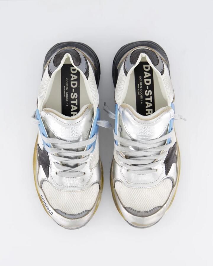 Golden Goose Zilveren Leren Sneakers met Sterdetail