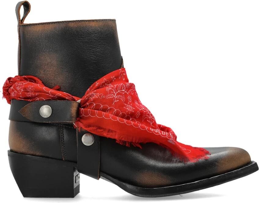Golden Goose Debbie Leren Enkellaarsjes met Hak