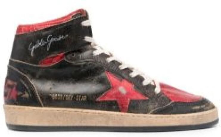 Golden Goose Gebruikte Look High Top Sneaker Black Heren