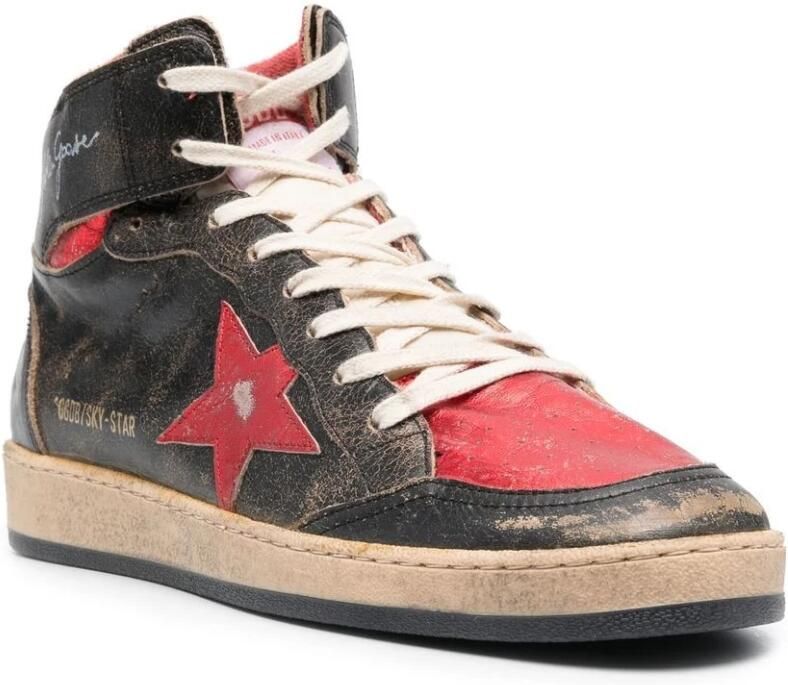 Golden Goose Gebruikte Look High Top Sneaker Black Heren - Foto 2