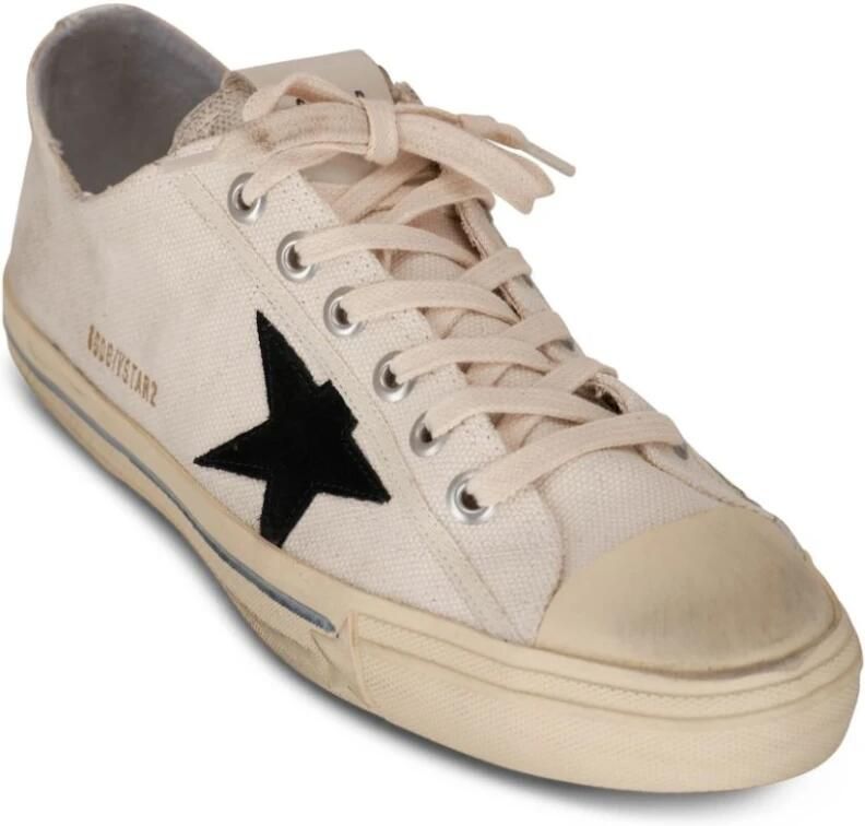 Golden Goose Distressed White Canvas Sneakers - Foto 2
