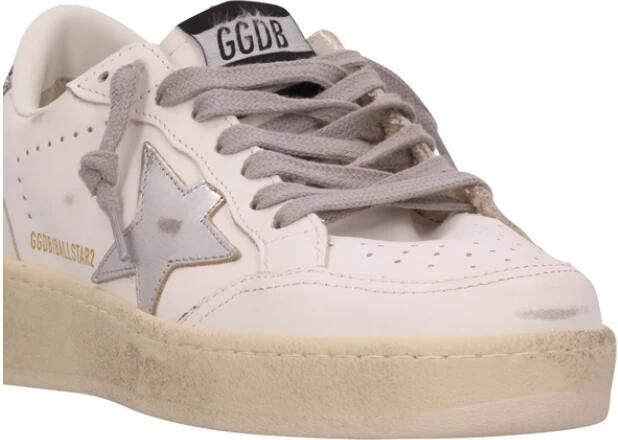 Golden Goose Zilveren Leren Sneakers met Glitter Hiel White Dames - Foto 9