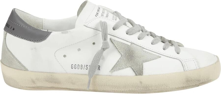 Golden Goose Grijze suède ster patch leren sneakers