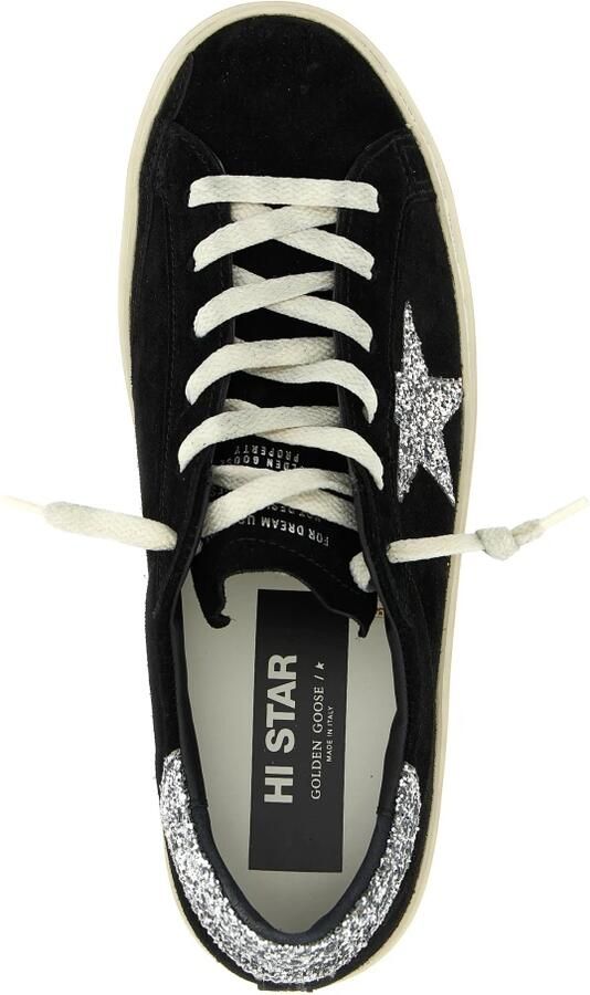 Golden Goose Zwarte Suède Sneakers met Zilveren Glitter Ster Black Dames - Foto 3