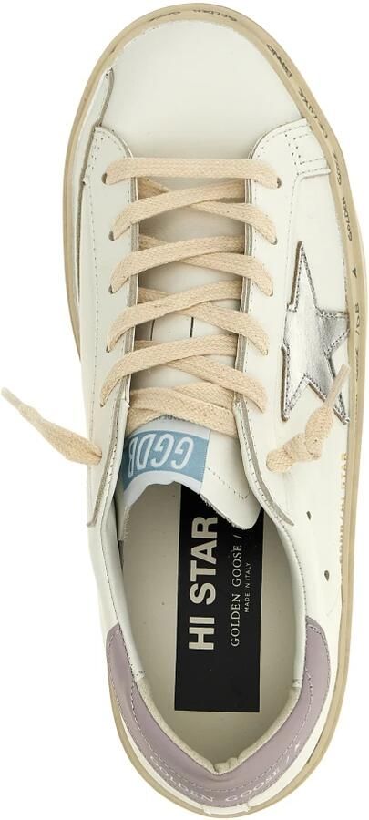 Golden Goose Low-Top Sneakers Hi Star White Silver Lillac in poeder roze