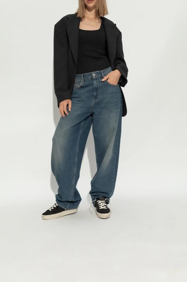 Golden Goose Zwarte Suède Sneakers met Zilveren Glitter Ster Black Dames