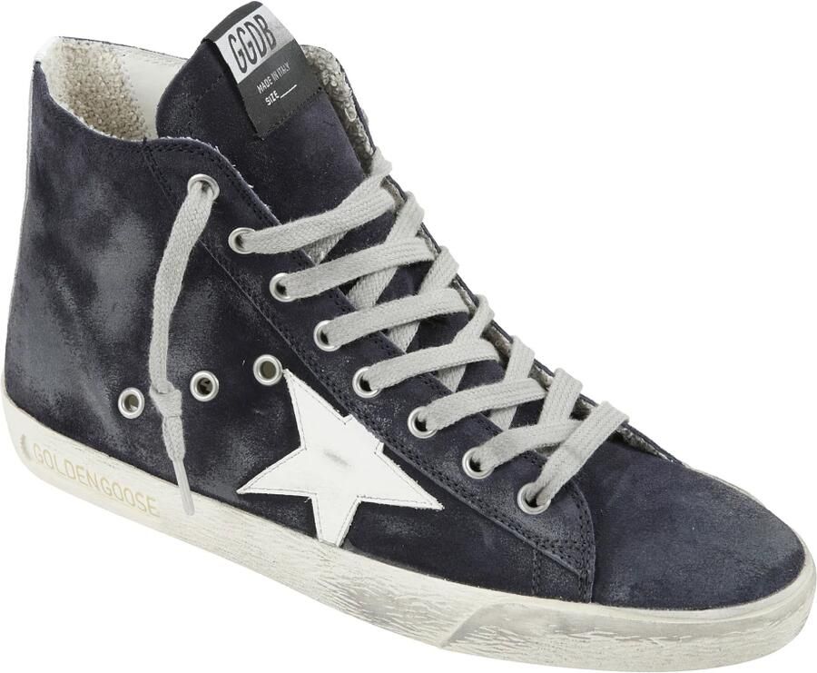 Golden Goose Marineblauwe Ster Witte Fancy Suède Laars Zwart Heren - Foto 2