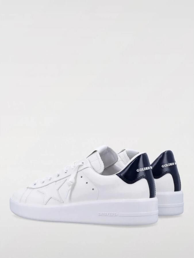 Golden Goose Witte Blauwe Pure Star Leren Bovenkant en Glanzende Leren Hak Wit Heren