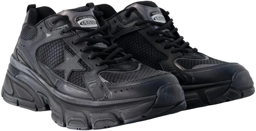 Golden Goose Zwarte Mesh Sneakers Dikke Rubberen Zool Black Heren - Foto 2