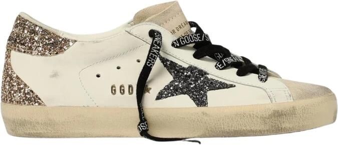Golden Goose Glitter Ster Hak Leren Sneakers White Dames - Foto 10