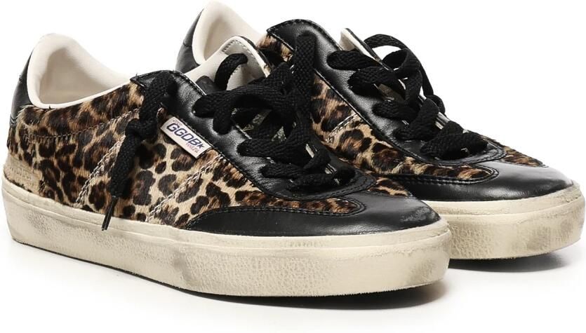 Golden Goose Luipaardprint Veterschoenen Bruin Zwart