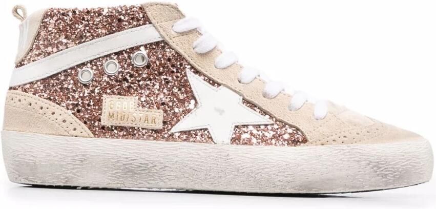 Golden Goose Glitter Midstar Leren Sneakers Multicolor Dames