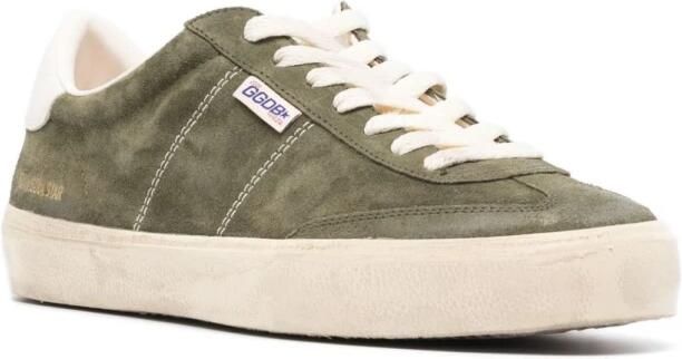 Golden Goose Olijfgroene Suède Veterschoenen