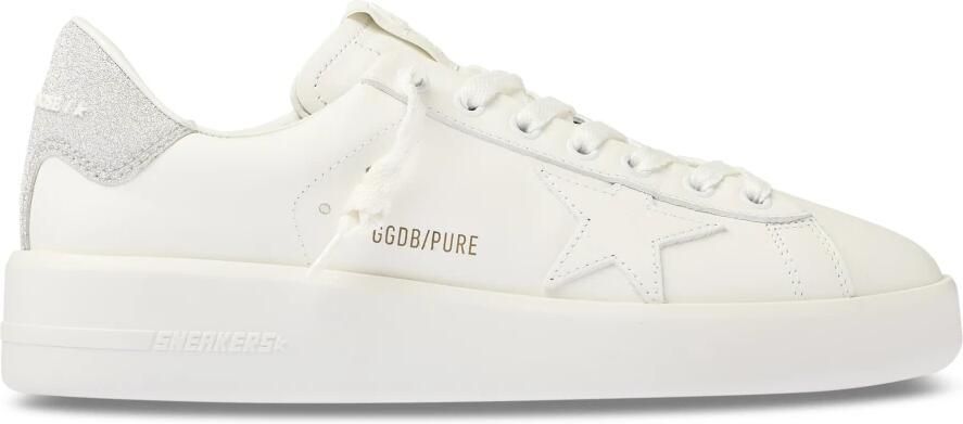 Golden Goose Witte Leren Sneakers met Glitterhak White Dames - Foto 4