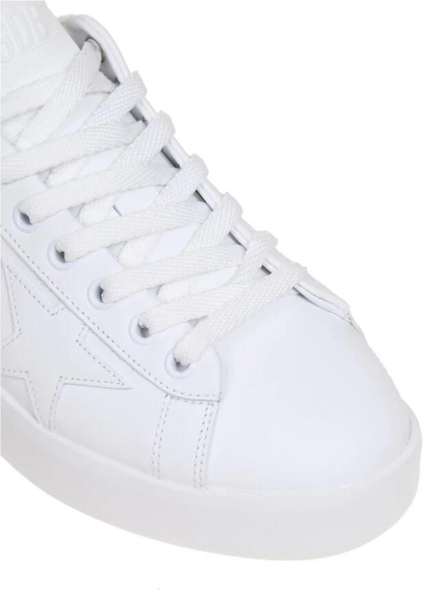 Golden Goose Witte Leren Sneakers met Glitterhak White Dames