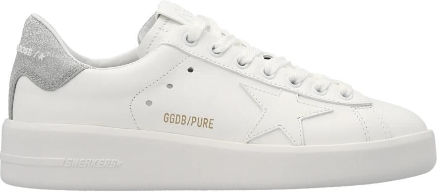 Golden Goose Witte Leren Sneakers met Glitterhak White Dames - Foto 3