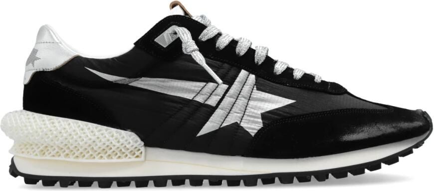 Golden Goose Zwarte Stof Suède Hardloop Marathon Sneakers Black Heren