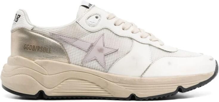 Golden Goose Running Sole Net en leren sneakers
