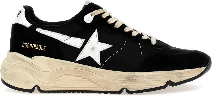 Golden Goose Zwarte Witte Hardloopschoenen met Nylon Bovenwerk en Suède Neus Zwart Heren