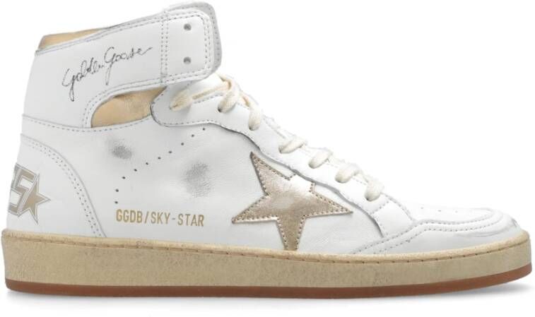 Golden Goose Sky Star Sneakers Gladde Kalfsleer Ronde Neus White Dames - Foto 9