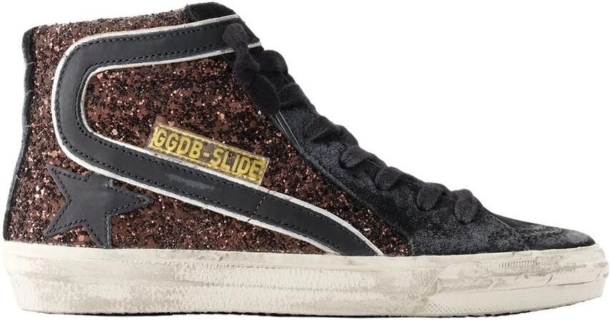 Golden Goose Glitter Sneakers met ronde neus Bruin Dames