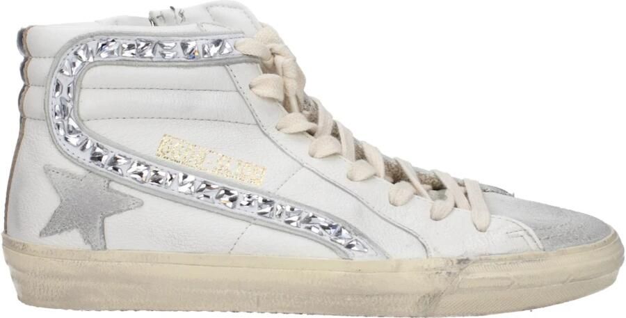 Golden Goose Witte Leren Sneakers met Vintage Stijl