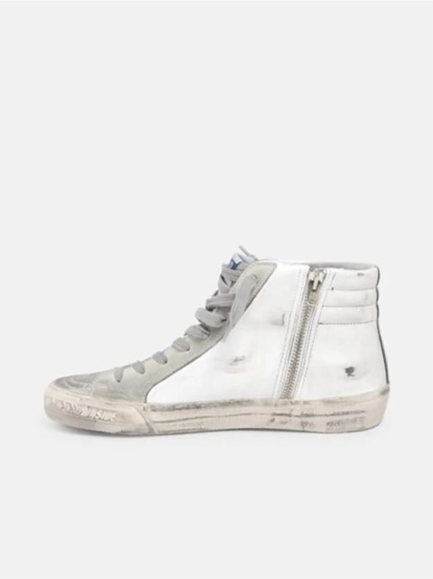 Golden Goose Slide Baskets in White Leather Wit Dames