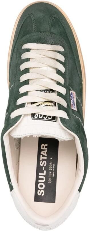 Golden Goose Groene Leren Sneakers Soul Star Green Heren - Foto 5