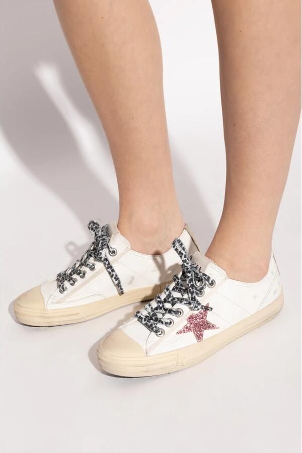 Golden Goose Glitter Ster Leren Mand White Dames