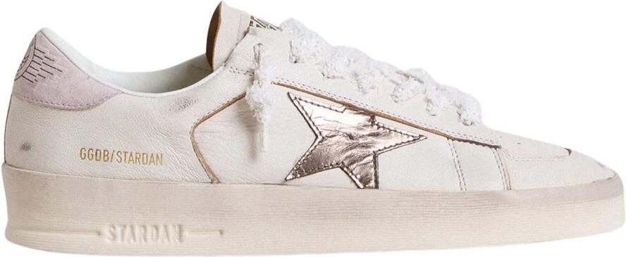 Golden Goose Low-Top Sneakers Vintage-Inspired Distressed Sneakers With Prominen in beige