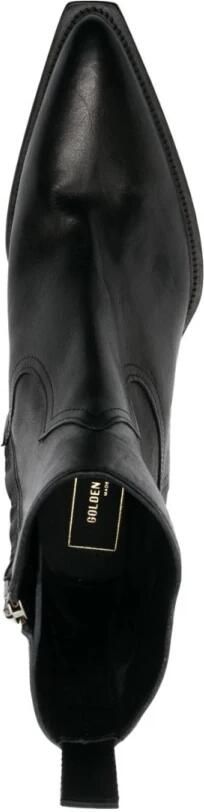 Golden Goose Zwarte Leren Puntige Laarzen Black Dames - Foto 2